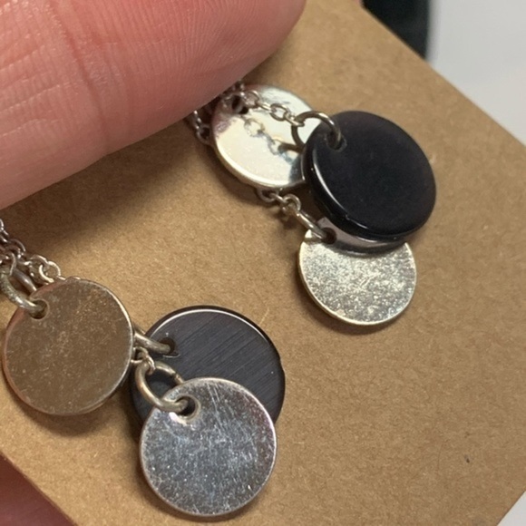 💐5/25 silver disc dangle bling drop statement - Picture 4 of 6